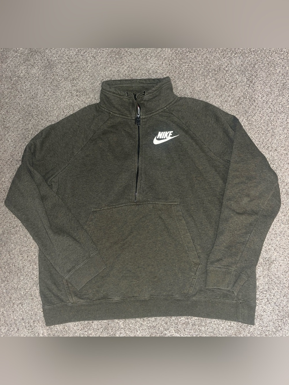 Nike Pullover XL Olive Green Therma-FIT Quarter Zip Shirt Mock Neck Running Golf